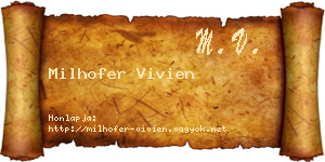 Milhofer Vivien névjegykártya